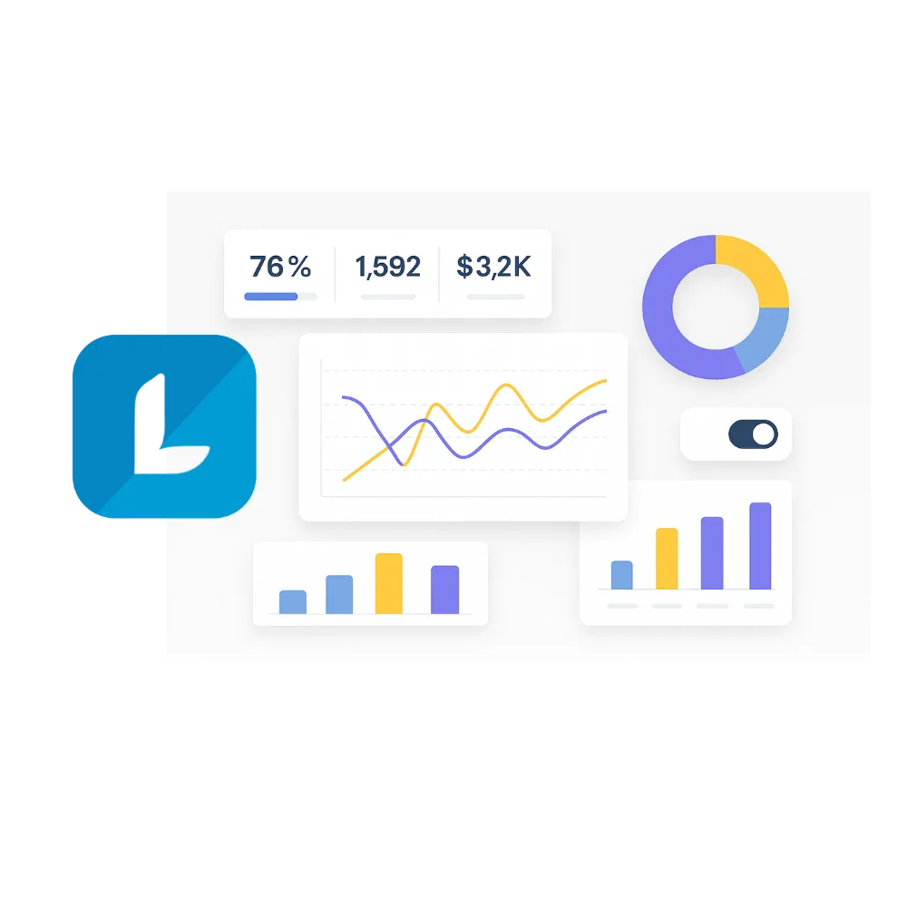 Panel de control de Leberp con ventas, stock y KPIs en tiempo real